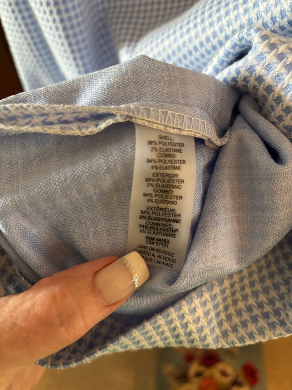 Tommy Hilfiger Preppy Houndstooth Blue and White Sheath Dress~8 - Picture 8 of 11